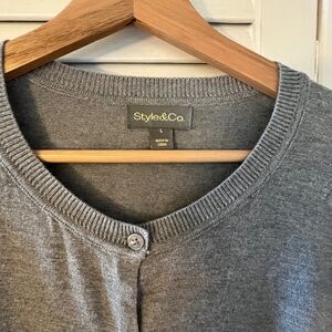 Style & Co. Women's Classic Gray Cardigan